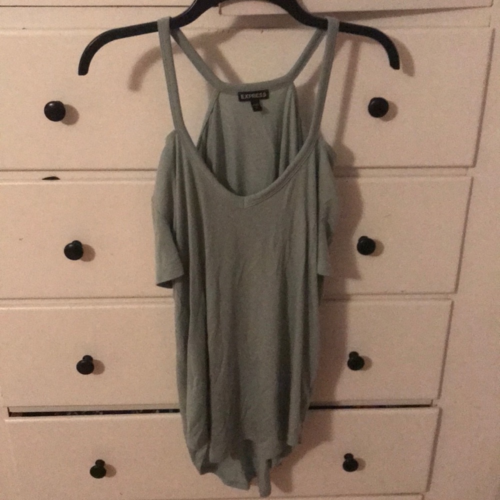 Express off the shoulder shirt sleeve shirt